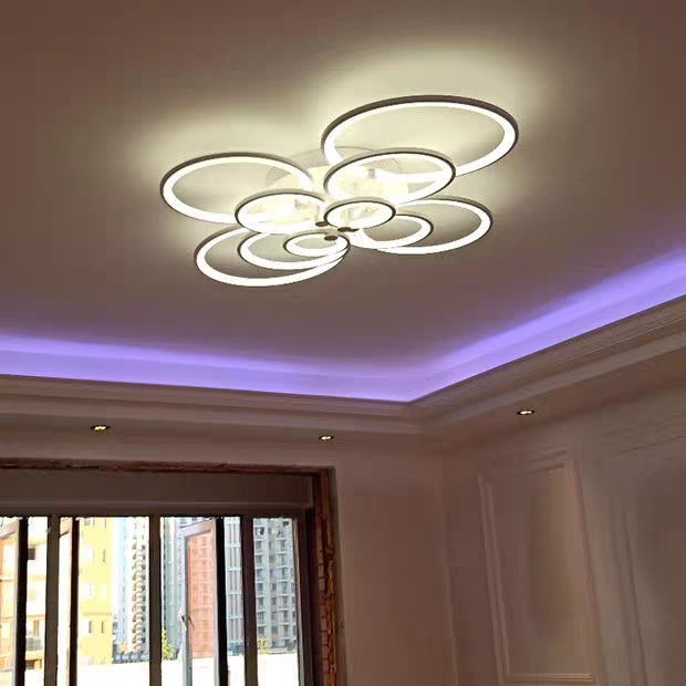 Led Ceiling Light Lamp Modern Downlight Fixtures Iron Chandelier Ring Ceiling Flush Mount Lighting