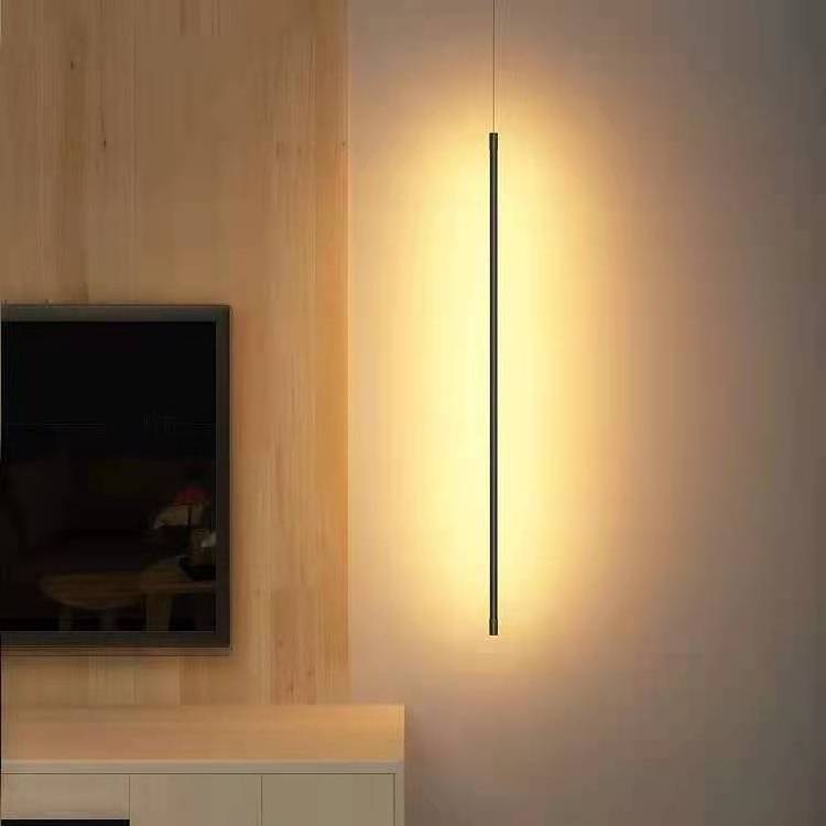 Led Line Long Chandelier Modern Minimalist Home Living Room Bedroom Bedside Background Wall Art Lamps Decor