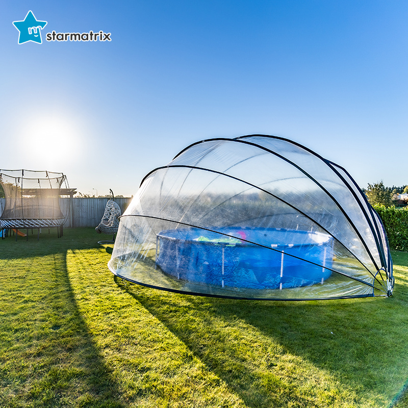 STARMATRIX dome de piscine inflatable above ground steel wall frame swimming pool abdeckung round canopy