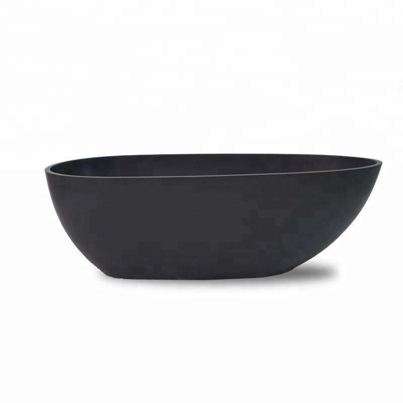 SM-8608 Good Price Luxury Marble Pure Black Stone Bathtub