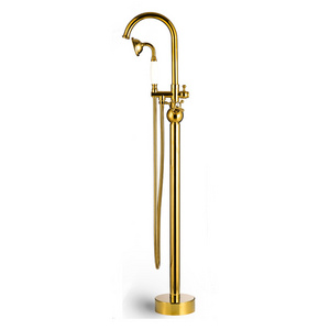 SM23014G Freestanding gold claw foot tub mixer floor free standing bathtub faucets