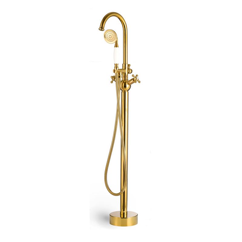 SM23014G Freestanding gold claw foot tub mixer floor free standing bathtub faucets