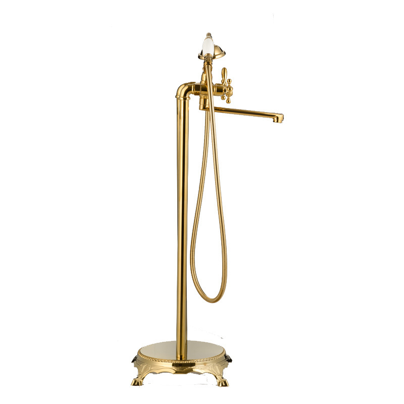 SM23011A-3 Australian color freestanding bathroom bathtub shower set claw black tub bath mixer faucet with gold