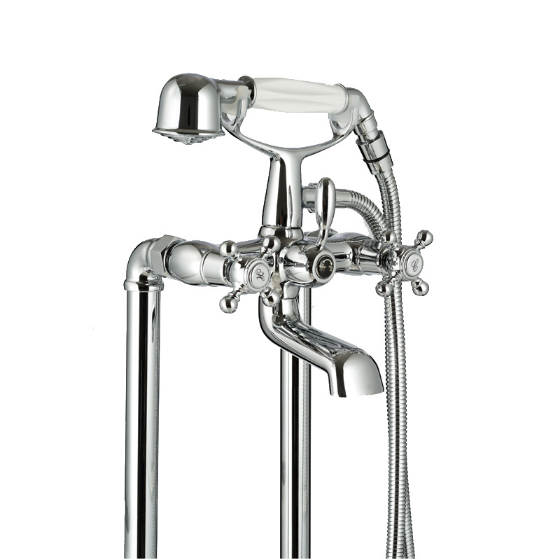 SM23011A1 Telephone design style hot sale antique clawfoot bathtub shower mixer floor mounted tap free stand faucet