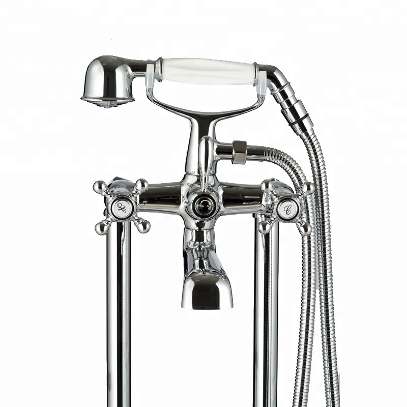 SM23011A1 Telephone design style hot sale antique clawfoot bathtub shower mixer floor mounted tap free stand faucet