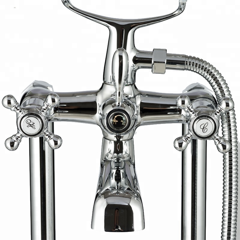 SM23011A1 Telephone design style hot sale antique clawfoot bathtub shower mixer floor mounted tap free stand faucet