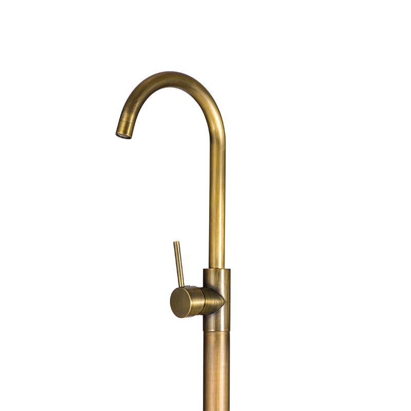 SM23053 Antique style brown brass pedestal basin sink floor standing mounted mixer tap faucet