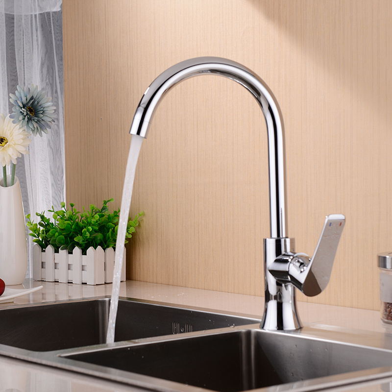 UPC cheap price Brass and 304 stain less deck mount industrial single handle tap durable kitchen water sink mixer faucet