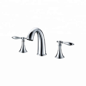 14 years supplier sanitary ware 3 hole dual handle classical gold chrome polish bathroom mixer tap bath brass faucet