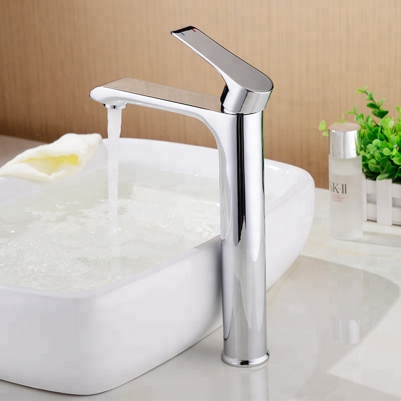 Professional manufacturer washing water save deck mounted surface aerator tall tap bath brass basin mixer faucet