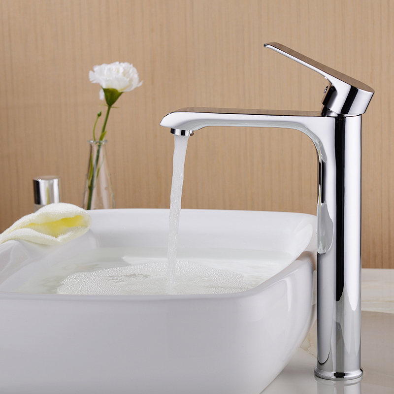 Professional manufacturer washing water save deck mounted surface aerator tall tap bath brass basin mixer faucet