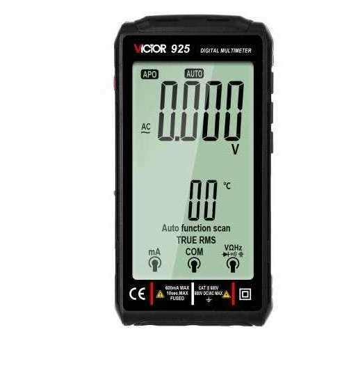 VICTOR 925 Digital Smart Multimeter 9999 Large LCD Display with NCV Diode DC AC 600v 600mA 3.7V 500mAh Lithlum Battery