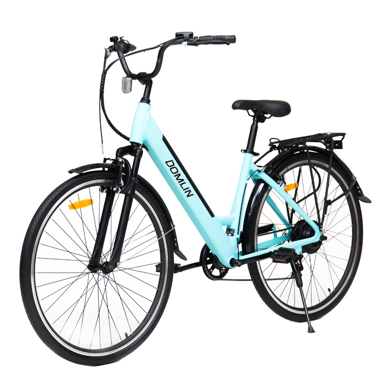 DOMLIN 700C Integrated Lithium Battery Steel Electric Bicycle Lady City Bike