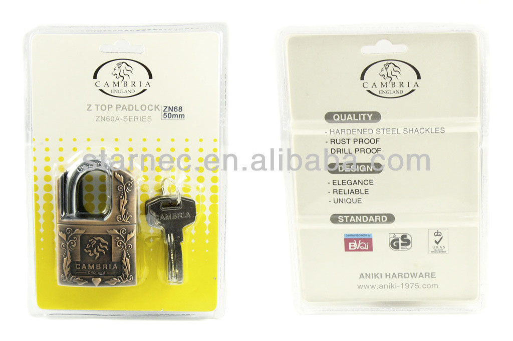 Shackle Protected Locker Lock Security Key Doors Brass Padlock