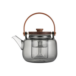 Walnut glass steaming beam pot steaming dual-purpose teapot can be heated and brewed in an open flame electric ceramic stove