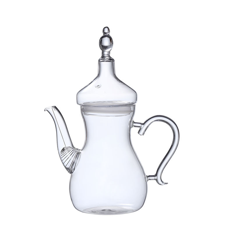 High temperature resistant transparent Arabic borosilicate glass coffee tea pot