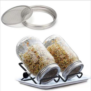 Mason jar Germinating jar Stainless steel germinating bracket Stainless steel mesh cover germinating lid wide mouth