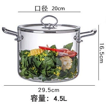 Large capacity high borosilicate glass pot electric ceramic stove heating noodles stew amphora iron pot