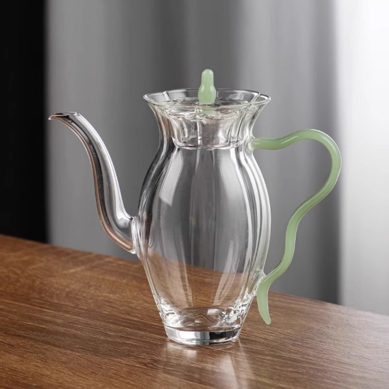 New Product Explosion High Temperature Glass Kettle Daffodil Teapot for Home Cold Tea Teapot Green Teapot Hand Handle Kettle