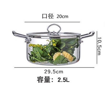 Large capacity high borosilicate glass pot electric ceramic stove heating noodles stew amphora iron pot