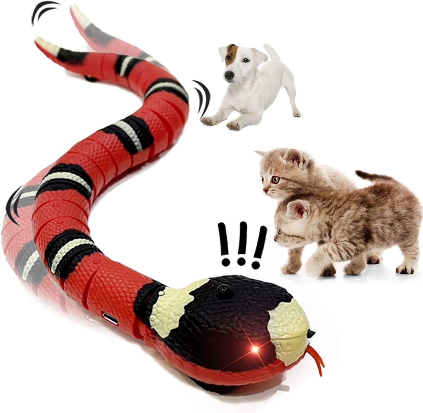 Hot Selling Automatic Smart Sensing Snake Usb Rechargeable Cat Teaser Play Electric Snake Cat Toys