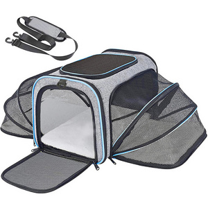 Pet Supplies Folding Soft-Sided Expandable Cat Carrier Bag for Dogs and Cats Airline Approved Cat Carrier