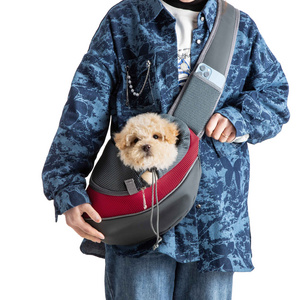 Wholesale Large Capacity Outdoor Pet Dog Sling Carrier Breathable Mesh Travel Safe Sling Bag Carrier for Dogs Cats