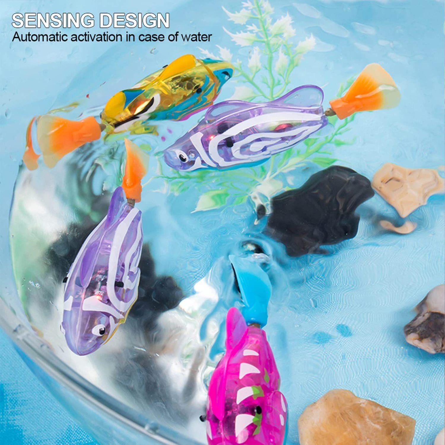 Hot Sale Plastic Swimming Robot Fish Cat Toy Electric Led Light Fish Interactive Cat Toy