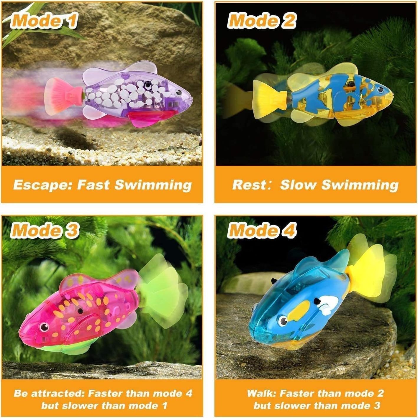 Hot Sale Plastic Swimming Robot Fish Cat Toy Electric Led Light Fish Interactive Cat Toy