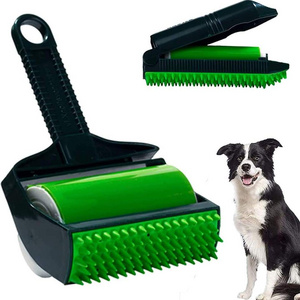 New 2023 Portable Pet Hair Remover Comb Reusable Washable Sticky Lint Roller for Pet Hairs Clothes Carseats