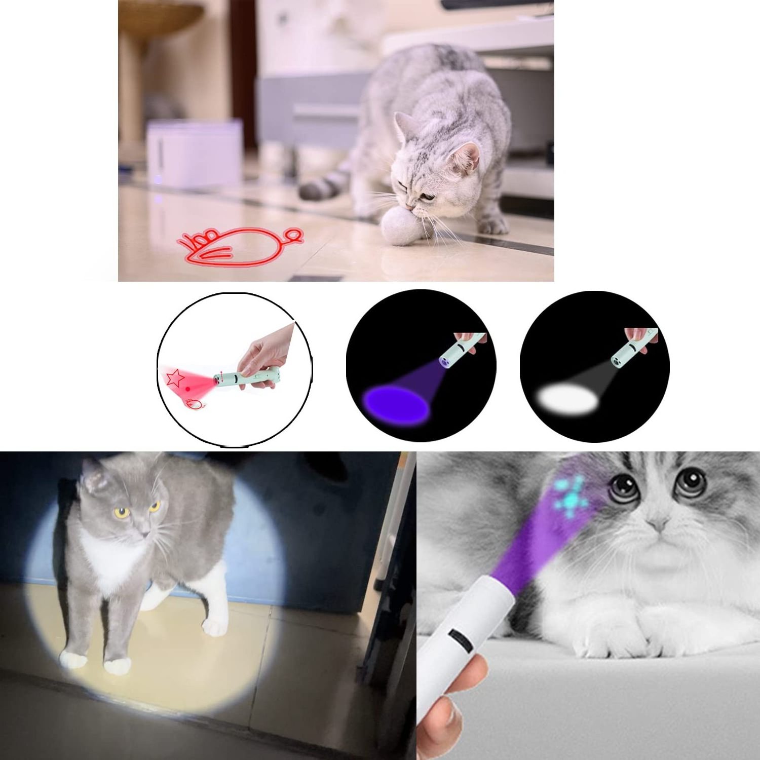 Custom Portable USB Pet Training Tool Cat Laser Toy Removable Cat Teaser Wand Interactive Cat Toys with Feathers & Bells