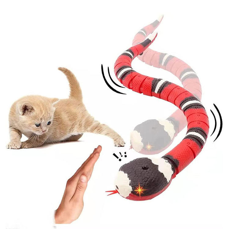 Hot Selling Automatic Smart Sensing Snake Usb Rechargeable Cat Teaser Play Electric Snake Cat Toys