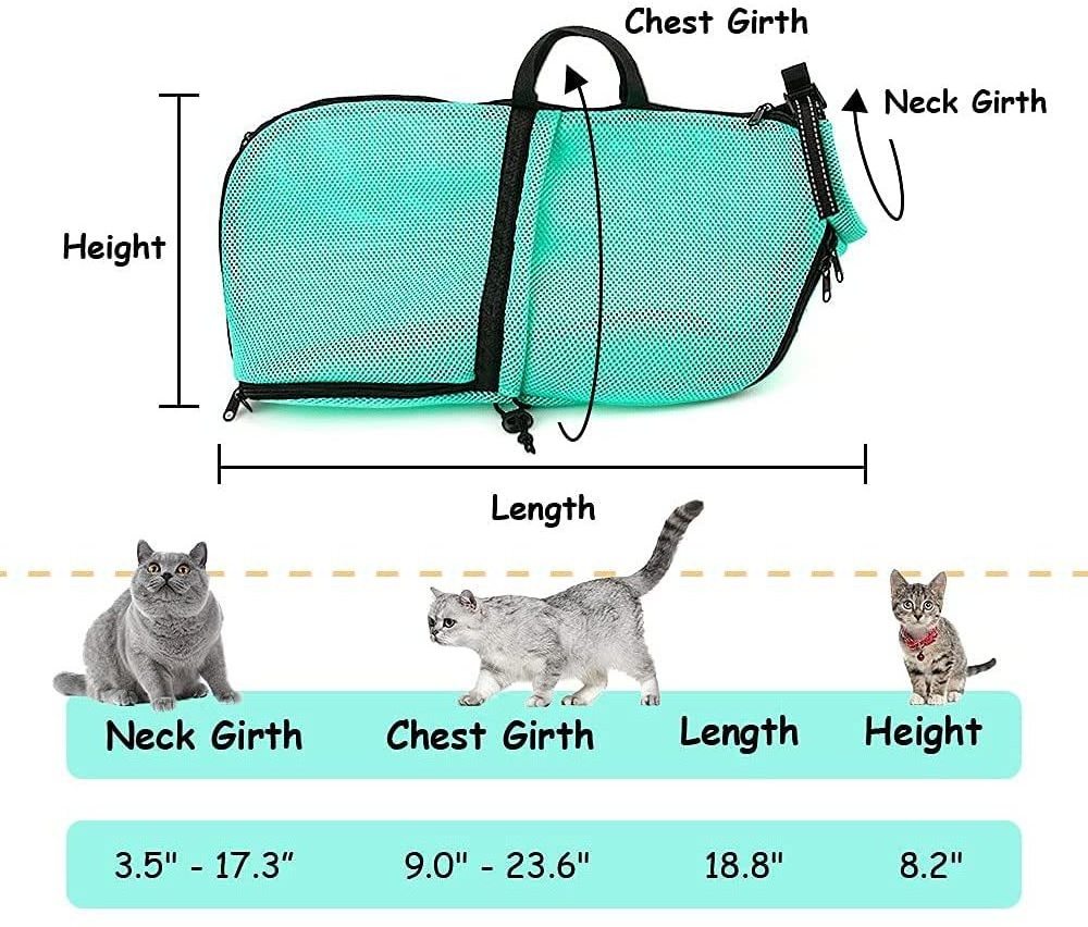 Wholesale Adjustable Cat Grooming Bag Anti Scratch Bite Resistant Cat Bathing Bag Pet Shower Bag