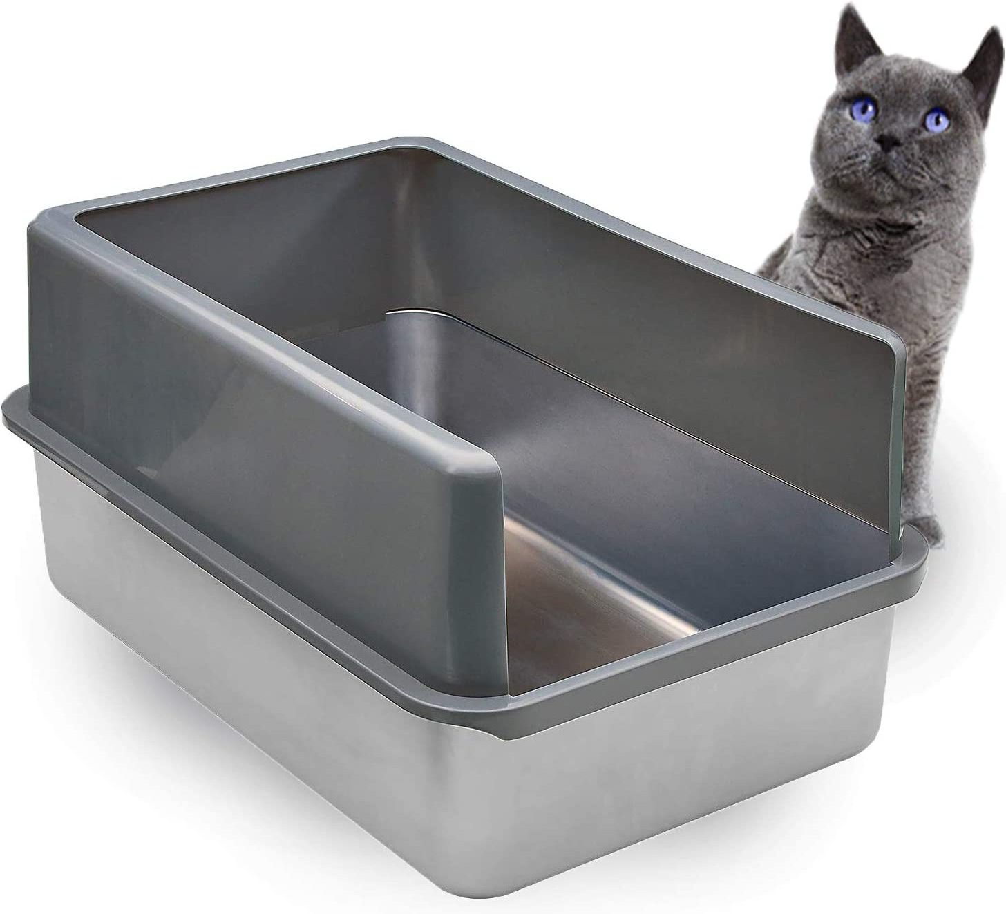 Hot Sale Stainless Steel Cat Litter Box Never Absorbs Odor Stains Easy Cleaning Cat Sand Box