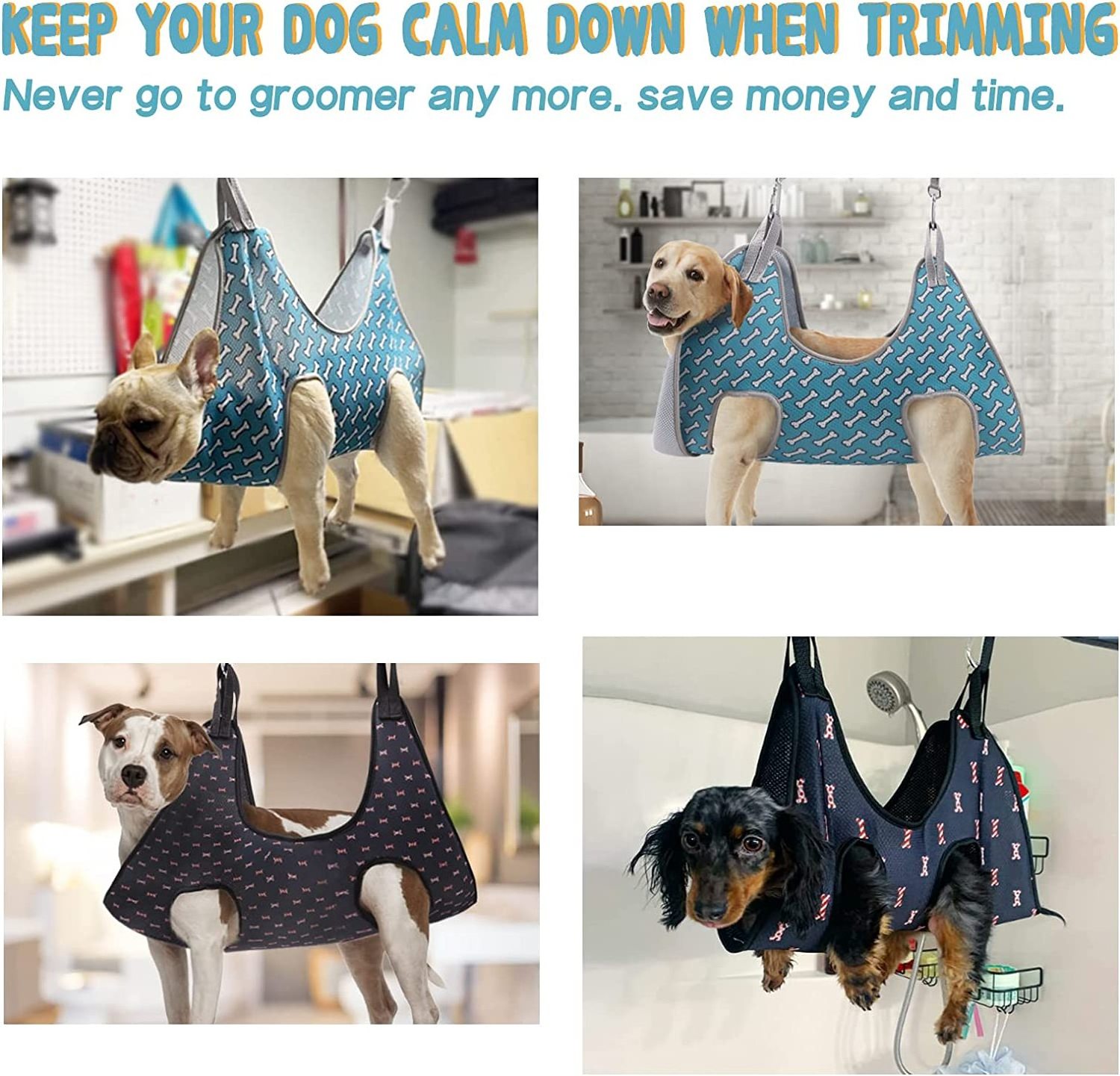 High Quality Comfortable Pet Harness Helper Customized Cat Dog Pet Grooming Hammock Set Dog Nail Trimmer Harness