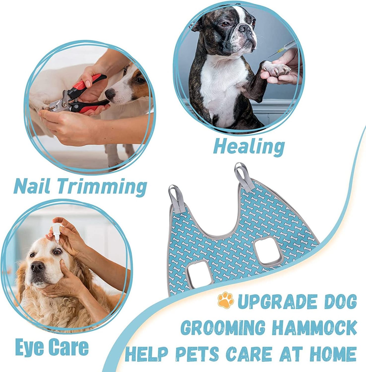 High Quality Comfortable Pet Harness Helper Customized Cat Dog Pet Grooming Hammock Set Dog Nail Trimmer Harness