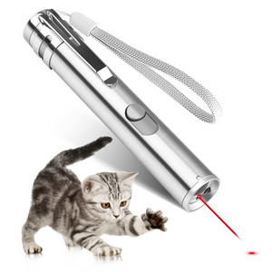 Customizable USB Rechargeable Cat Laser Pointer Toys Interactive RED Laser LED Pen Light Toy for Cats