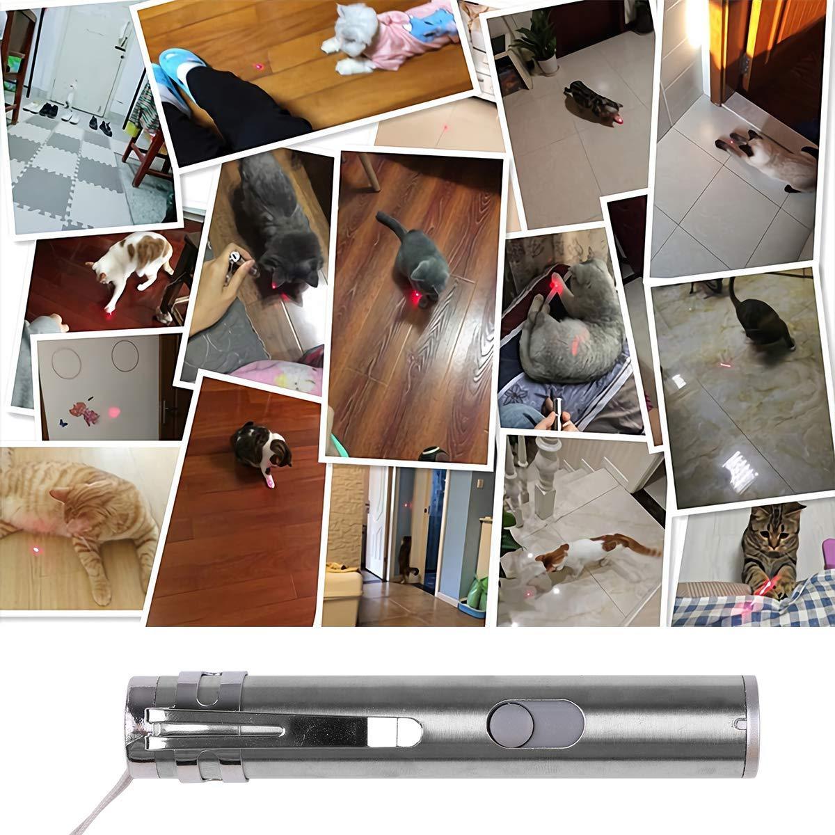 Customizable USB Rechargeable Cat Laser Pointer Toys Interactive RED Laser LED Pen Light Toy for Cats