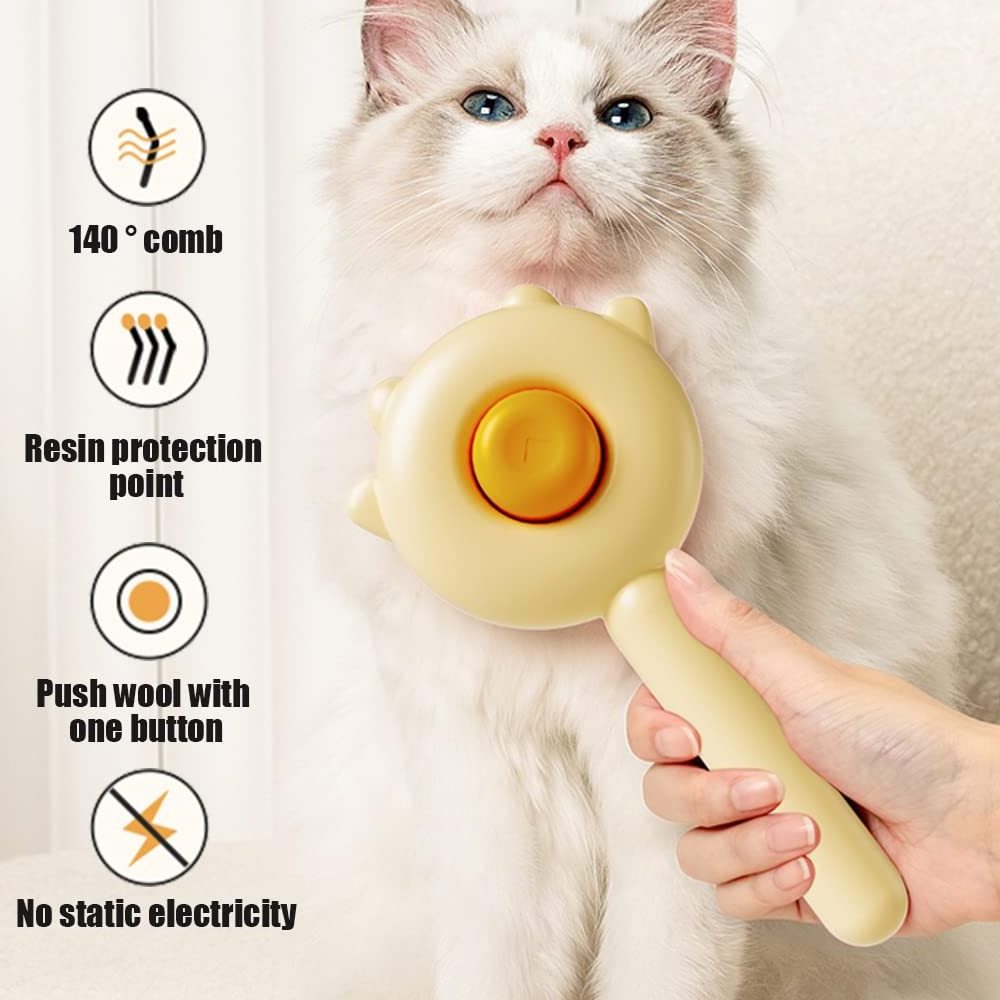 2024 New Pet Hair Cleaner Brush Magic Pet Comb Cat Grooming Brush Dog Cat Hair Removal Brush