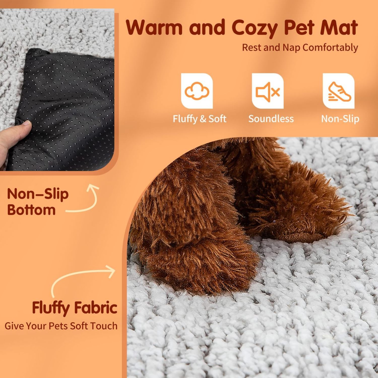 LovePaw 2024 New Washable Anti-Slip Super Soft Thermal Dog Crate Bed Mat Self Heating Pet Kennel Pad Self Warming Cat Bed