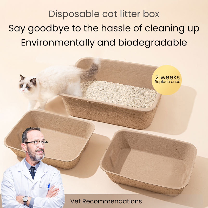 Wholesale Travel Portable Paper Litter Box Anti-Splash Temporary Cat Toilet Eco-Friendly Degradable Disposable Cat Litter Box