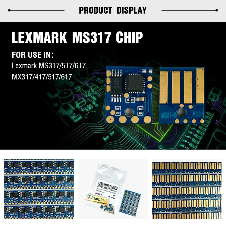 Compatible Lexmark Ms317 Reset Toner Chip For Ms417dn Ms317 Mx317 Mx417 Mx517 Mx617 Ms417 Ms517 Ms617 toner cartridge