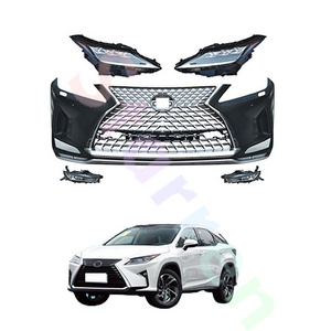 car front bumper auto front grill parts body kit for Lexus RX 2016-2019 upgrade turning 2021 front face and 3 lens headlights