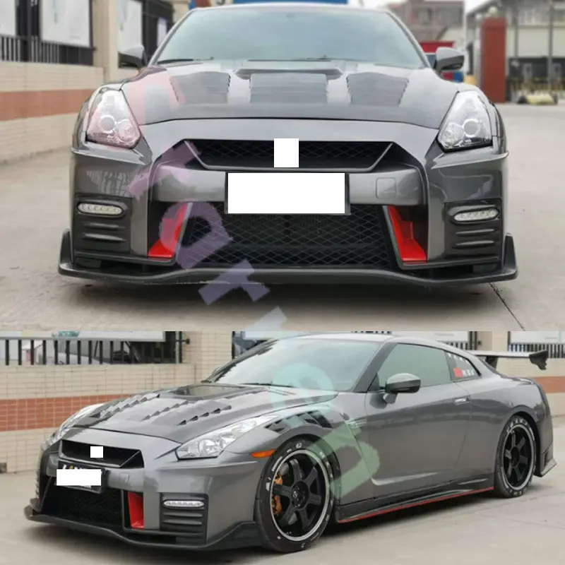 1:1 2017 Version Nismo Style Front Bumper Half Carbon Fiber Bodykit  Body Kit For Nissan GTR R35