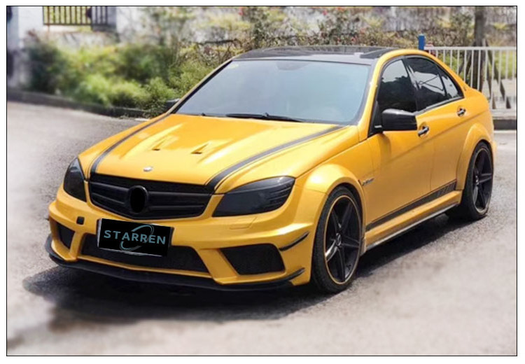 2008-2013 C-Class W204 Upgrade C63 AMG Front and rear bumpers Side skirts Hood Fender BS Wide Body Kit for Mercedes-Benz