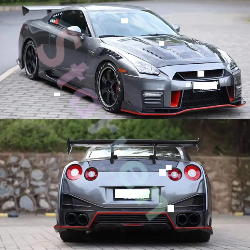 1:1 2017 Version Nismo Style Front Bumper Half Carbon Fiber Bodykit  Body Kit For Nissan GTR R35