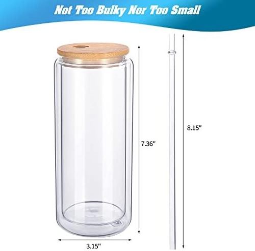 16oz Custom Logo Quencher Vacuum Cup Travel Coffee Mug Round Snow Globe Cans Water Glass Straw CLASSIC Party Double Wall Glass