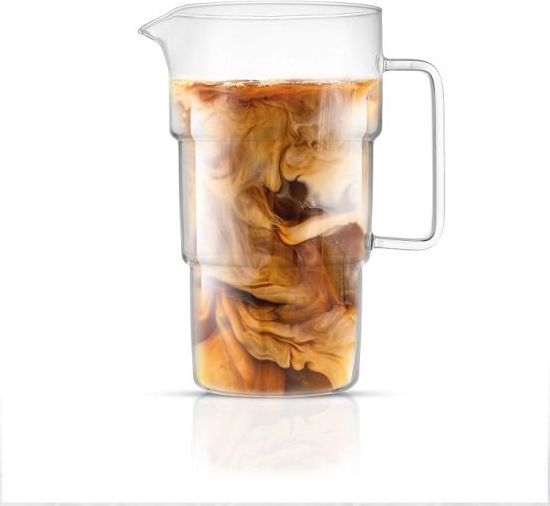 High Borosilicate Drink Kettle with Spout Ice Tea Kettle Juice Kettle Lemonade  Double glass coffee mugs and cups