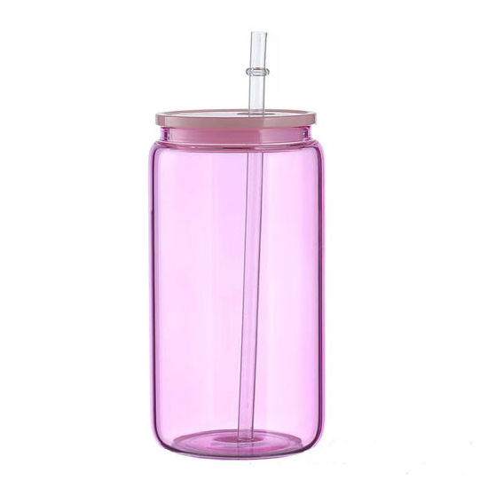 BPA Free Unbreakablea Clear Transparent Colored Jelly Pet 16oz Plastic Can Soda Beer Can with Colorful PP Lids