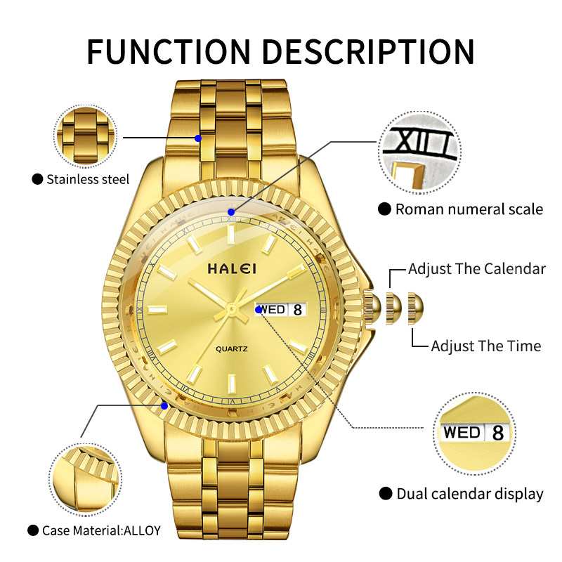 STAR RUDDER 583ML stainless steel band wrist watch,folding buckle watch set for women,gold quartz watches luxury